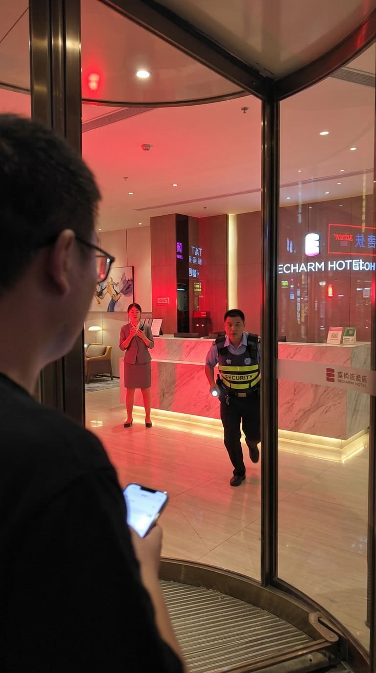 警报骤响的玻璃大堂