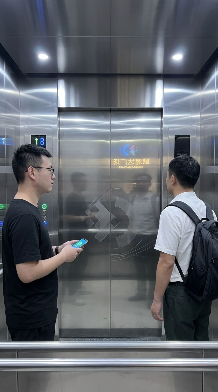 电梯轿厢内的沉默